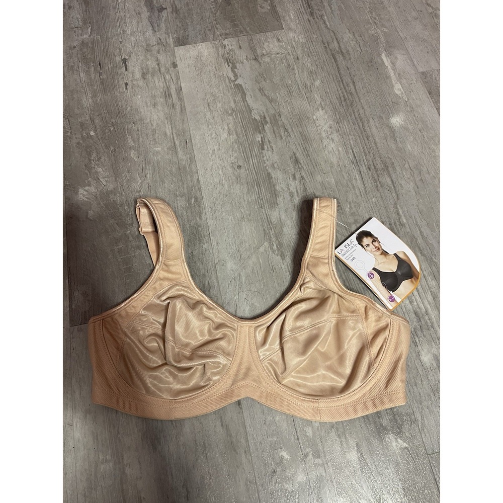 LA ISLA Bra‎ for Women Beige SPORTS STYLE  TRIM SIZE 34D NWT